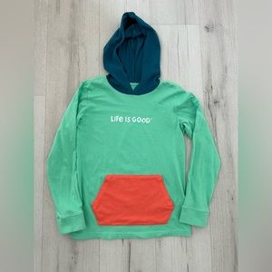 Life is Good youth hooded shirt